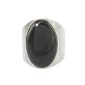 Truth and Life in Black,'Handmade Black Jade Men's Ring from Guatemala'