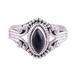Midnight Luxury,'Onyx and Sterling Silver Single Stone Ring from India'