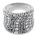Banana Tree Bark,'Hand Crafted Engraved Sterling Silver Band Ring from Bali'