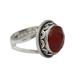 'Passionate Kiss' - Fair Trade Jewelry Sterling Silver Ring with Carnelian