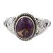 Purple Attunement,'Silver Purple Composite Turquoise Cocktail Ring India'