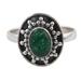 Misty Sun,'Sterling Silver Green Quartz Cocktail Ring from India'