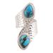 Dreamy Duo,'Composite Turquoise and Sterling Silver Wrap Ring from India'