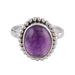 Serene Dream,'Artisan Handmade Amethyst 925 Sterling Silver Cocktail Ring'