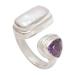 'Two Minds' - Pearl and Amethyst Sterling Silver Ring