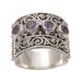 Lucky Four,'Amethyst and Sterling Silver Multi-Stone Ring from Bali'