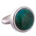 'Green-Blue Chrysocolla and Sterling Silver Cocktail Ring'