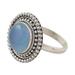 Azure Skies,'Round Blue Chalcedony and Sterling Silver Cocktail Ring'