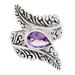 Ferny Caress,'Amethyst and Sterling Silver Fern Cocktail Ring from Bali'