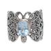 Majestic Monarch,'Blue Topaz and Sterling Silver Butterfly Cocktail Ring'