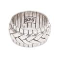 Move in Silence,'925 Sterling Silver Handmade Woven Motif Band Ring'