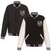 Men's JH Design Black/White Los Angeles Kings Reversible Fleece Jacket with Faux Leather Sleeves