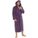 aqua-textil Malibu Bathrobe Hooded Plain Long Patched Pockets Women Men Unisex Microfibre Coral-Fleece S Lilac