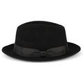 ZAKIRA Medium Brim Fedora Hat for Men, Women in Finest Crushable and Waterproof Wool Felt - Handmade in Italy (Black, M)