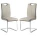 Orren Ellis Cosimo Metal Side Chair in Faux Leather/Upholstered/Metal in Gray | 38.75 H x 17 W x 23.25 D in | Wayfair