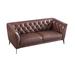 Brayden Studio® Bustleton 76.5" Leather Match Flared Arm Sofa Wood/Leather Match in Brown | 39 H x 76.5 W x 36 D in | Wayfair