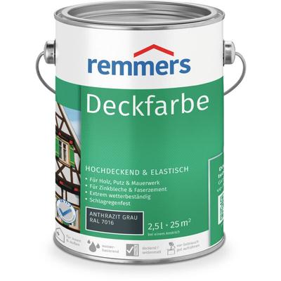 Remmers - Deckfarbe anthrazitgrau (ral 7016), 2,5 Liter, Deckfarbe für innen und außen,