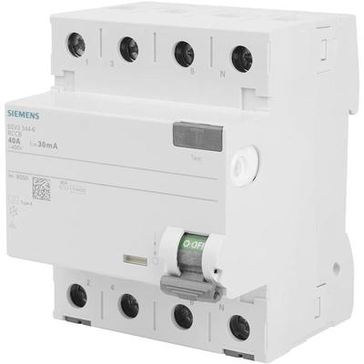 Sentron FI-Schutzschalter, 4-polig, Typ a, 40 a, 30 mA, 400 v - Siemens