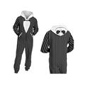 Leezeshaw Unisex 3D Black Jack Printed Long Sleeve Hooded Onesie Jumpsuit All in One Piece Pyjamas Nightwear Costumes