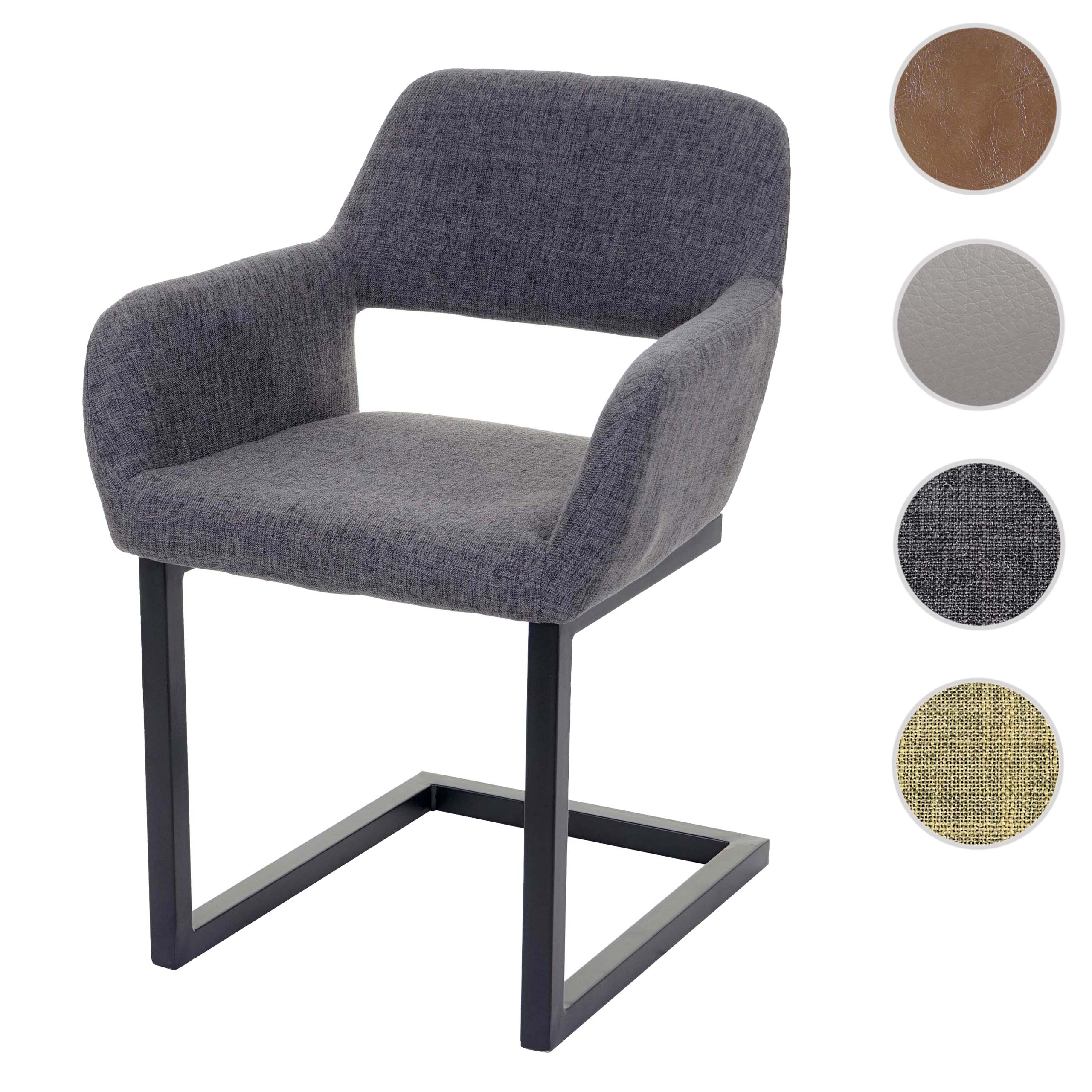 Esszimmerstuhl HWC-A50 II, Freischwinger Stuhl Küchenstuhl, Retro 50er Jahre Design ~ Kunstleder, Wildlederimitat Image