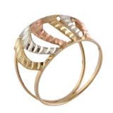 Copacabana Waves,'Rose White and Yellow 10k Gold Waves on Brazilian Band Ring'