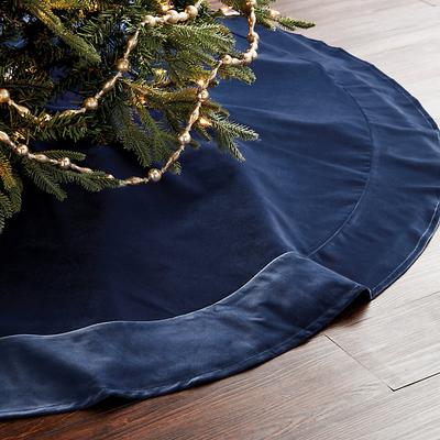 Signature Velvet Tree Skirt - Ink - Ballard Designs