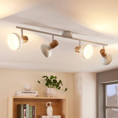 Lindby Deckenstrahler Fridolin, 70cm, 4-flg., weiß, Metall Fridolin Lindby, dimmbar, weiß / opal, für Küche, Metall, Modern, Strahler Image