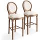 Tabourets de bar lot de 2 blanc lin - Vidaxl