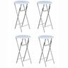 vidaXL Bar Tables 4 pcs with MDF Tabletop White