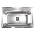 eModern Decor 33" L x 22" W Drop-In Kitchen Sink w/ Basket Strainer Stainless Steel in Gray | 9 H x 33 W x 22 D in | Wayfair ALTS-3322-1-CKC