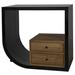 Noir Burton End Table w/ Storage Wood in Black/Brown/Red | 28 H x 30 W x 20 D in | Wayfair GTAB848HB-L