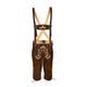 Mens Bavarian Lederhosen Original Leather with Thick Embroidery (42) Brown