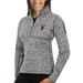 Women's Antigua Heather Gray Chicago Bulls Fortune Half-Zip Pullover Jacket