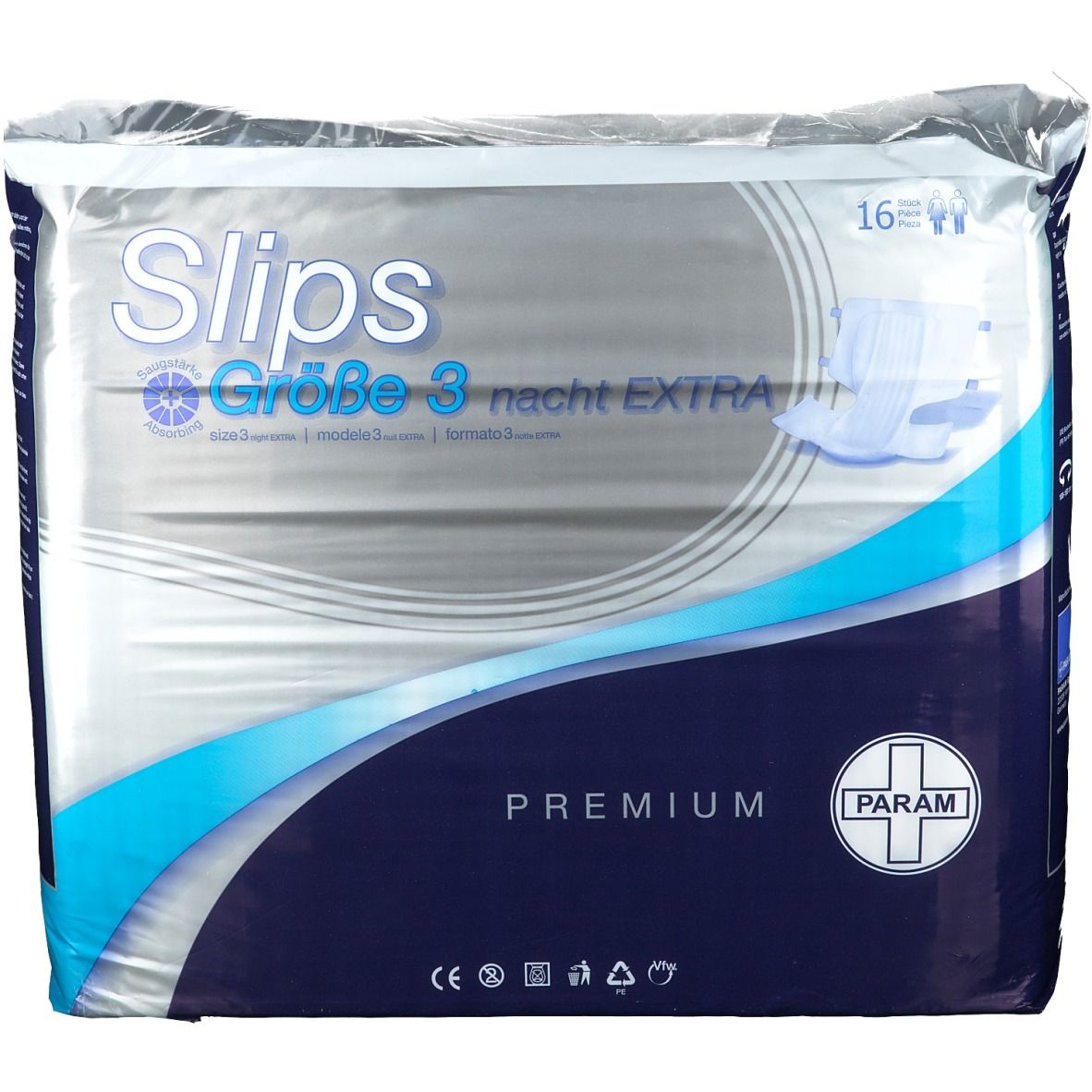 Param Slip Premium Nacht extra Gr.3 16 St Einweghosen Image