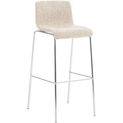 Barhocker Hover Stoff 4-Fuß Gestell creme chrom Image