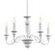 EGLO Caposile 5-bulb Vintage Chandelier, White steel country house style and shabby chic ceiling lamp, dinning and living room hanging lighting, E14 socket
