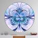 East Urban Home Turquoise Fractal Flower Pattern - Modern wall clock Metal in White | 36 H x 36 W x 1 D in | Wayfair