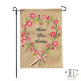 JEC Home Goods Bless This Home 2-Sided Polyester 21 x 14 in. Garden Flag in Brown | 21 H x 14 W in | Wayfair GF18002-0