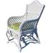 August Grove® Mathys Upholstered Cross Back Arm Chair Wicker/Rattan in White | 39.75 H x 20.75 W x 21.75 D in | Wayfair AGGR7501 40531473