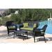 August Grove® Cecilton 4 Piece Rattan Sofa Seating Group w/ Cushions Synthetic Wicker/All - Weather Wicker/Wicker/Rattan in Black | Outdoor Furniture | Wayfair