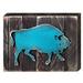 Designocracy Ox Rustic Decorative Wooden Wildlife Wall Décor in Blue/Brown | 9 H x 12 W x 1.5 D in | Wayfair 98226-128