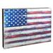 Designocracy Flag of United States of America Rustic Wooden Wall Décor in Blue/Brown/Red | 12 H x 18 W x 1.5 D in | Wayfair 85099-US-18