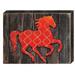 Designocracy Western Vintage Stallion Wooden Board Wall Décor in Brown/Orange | 6 H x 8 W x 1.5 D in | Wayfair 98156-08