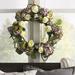 August Grove® 24" Plastic Wreath in Green/Indigo | 24 H x 24 W x 6 D in | Wayfair ATGR1476 25981228