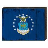 Designocracy Flag of US Air Force Rustic Wooden Wall Décor in Blue/Brown | 6 H x 8 W x 1.5 D in | Wayfair 85098-AF-08