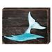 Designocracy Whale Tail Rustic Wooden Wall Décor in Blue/Brown | 6 H x 8 W x 1.5 D in | Wayfair 98535-08