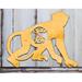 aMonogram Art Unlimited Monkey Rustic Single Letter Wooden Shape Wall Décor in Brown/Yellow | 18 H x 15 W x 0.25 D in | Wayfair L98233U-18