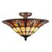 Astoria Grand Solange 3 - Light Unique/Statement Bowl Semi Flush Mount Glass, Crystal in Orange/Yellow | 16 D in | Wayfair