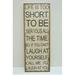 Attraction Design Home "Life is Too Short" Wood Wall Décor in Black/Brown | 31.5 H x 12 W in | Wayfair FW1120