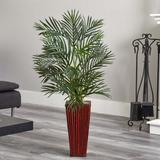 Bungalow Rose 26" Artificial Palm Tree in Planter Silk/Wood/Plastic in Brown | 41 H x 24 W x 24 D in | Wayfair BBMT3836 40419436